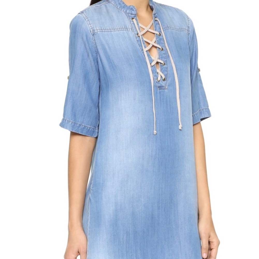 Denim lace up dress